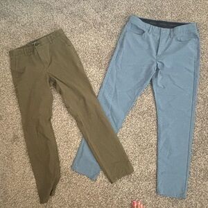 TWO men’s Trouser Pants-Bonobos Performance Pant, Everlane Uniform Pant, 33X32